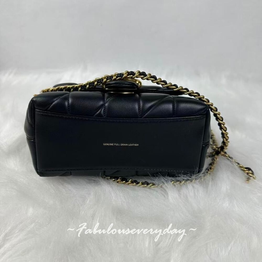 Coach Tabby Top Handle Bag With Quilting In Leather/Brass/Black CCC12 NWT - Picture 7 of 9